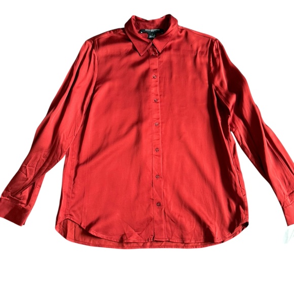 French Connection Satin Button Up Shirt - Picture 2 of 8